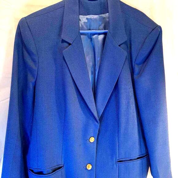 Stephen Douglas Ltd Women's Blazer Jacket Blue Solid Pockets USA 36 - Picture 1 of 6